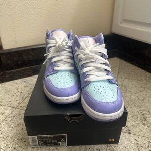 Purple Aqua, Jordan 1 Mid, Size: 6.5 in Women